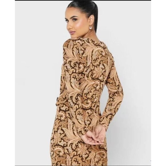 Ralph Lauren Womens Brown Paisley Shift Dress Size 12 - Picture 3 of 16
